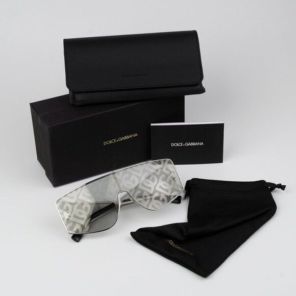 NEW D&G DG2305 05/AL Silver Grey Silver Mirrored DG Rectangle Unisex Sunglasses - Picture 13 of 14